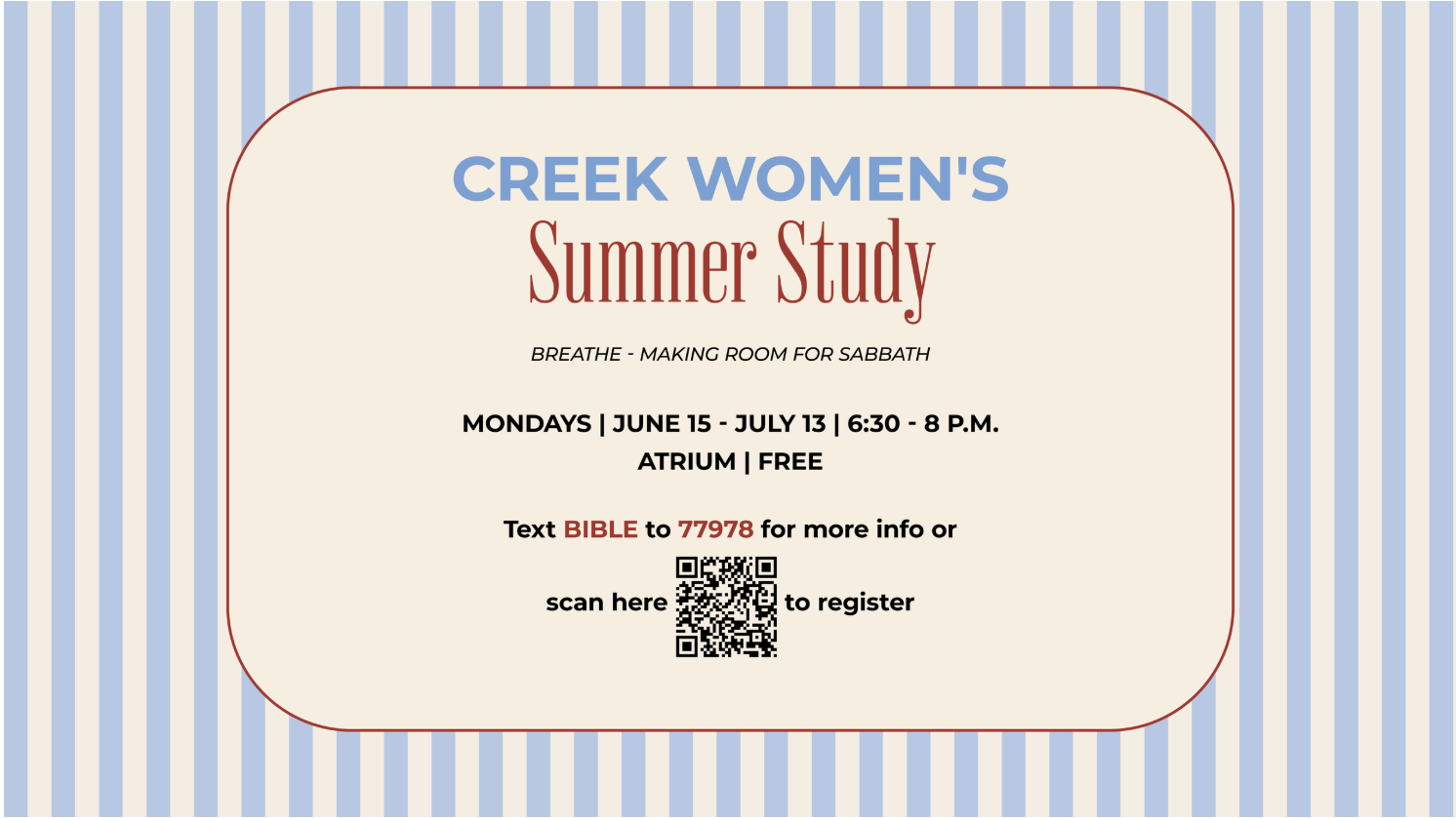 Cottonwood Creek - Summer Bible Study with Creek Women